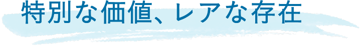 特別な価値、レアな存在